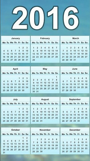 2016 Calendar