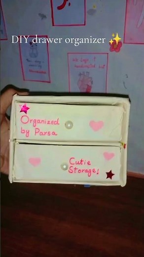 DIY Pink Drawer Organizer | Easy Aesthetic Cardboard Craft | Handmade Storage Box Idea #diybox #diy
