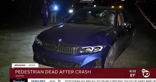 CHP: Woman walking on SR-125 in Santee area struck by BMW, killed
