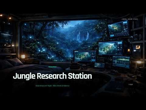 Jungle Research Station · Bioluminescent Night · Alien World Ambience · 1 Hour #ambient