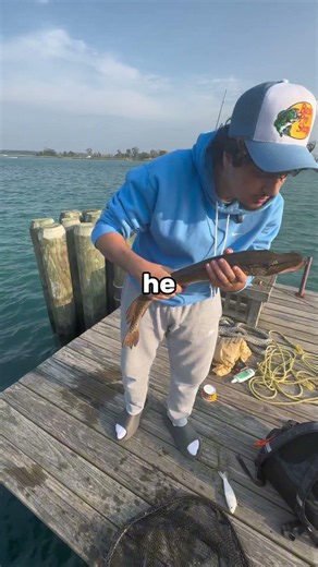 Why would he make out with the fish😅#fishing #fishingvideo #viral