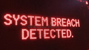 System Breach Detected Message on Computer Screen Displaying Critical Digital Error Stock Video - Video of hacker, computer: 442015903