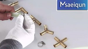 Brass Hose Y Shaped 3 Way Barb Fitting 1/4" 5/16" 3/8" 1/2" Splicer Mender Assortment Kits with Stainless Steel Pipe Clamps air hose repair kit for Pipe Line/Fuel/Air