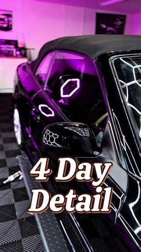 4-Day Detail Completed ✅ • Safe wash of the vehicle • Multi-stage machine polish on all body panels • Soft top cleaned, re-dyed, and protected • Leather damage repaired The results? Incredible gloss and a brand-new lease of life for this vehicle #detailing #detailingpro #detailboost #detailingaddicts #details