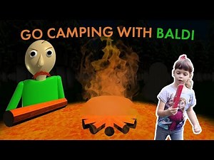 Go Camping with Baldi in Real Life| How to Beat Baldi| Kids Skit