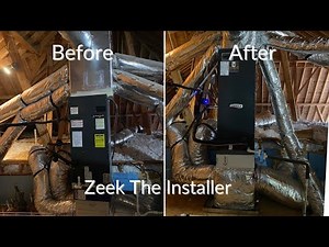 Lennox 4 Ton air handler Installation IComfort S30 5” Media filter before after video walk-in attic