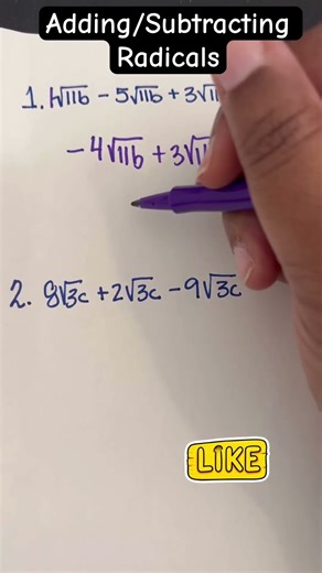 Adding and subtracting radicals. #addingradicals #subtractingradicals #radicals