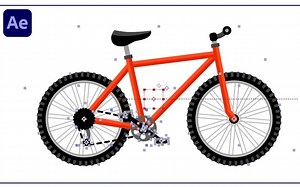 AE教程 - AE自行车运动动画 Bicycle Rigging And Animate in After Effects Tutorials （油管转载）