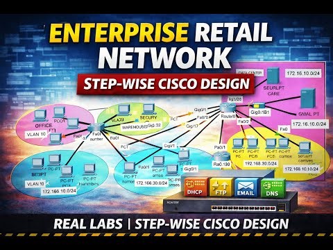 How to Design a Secure Enterprise Network for a Retail Company Cisco VLANs & Routing Step by Step