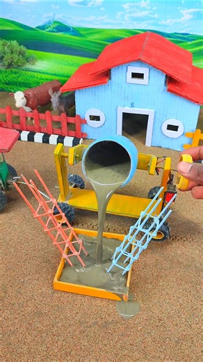 mini tractor video bulid strong rcc piller | machine construction project | #shorts #youtubeshorts