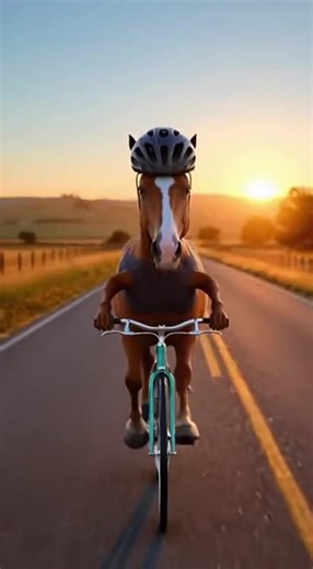 First Time Horse Riding on a Bicycle