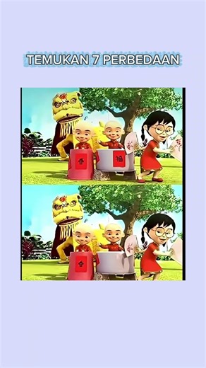 Temukan 7 perbedaan di gambar upin ipin