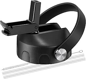 Lids with Straw for Hydroflask Wide Mouth 20 32 40 oz, Straw Lid for Hydro Flask Sports Water Bottles, Replacement Lid Flex Straws Cap Top Accessories Dustproof Leakproof Flip Top