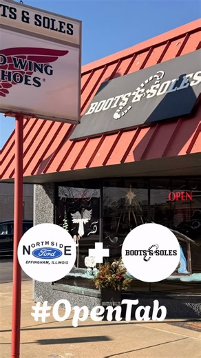 Just a quick heads up… the $20 off won’t last forever, so shop early and shop local. 👟✨ #OpenTab is happening THIS SATURDAY at Boots & Soles! Northside Ford-Lincoln is helping cover part of the tab on NEW Brooks shoes, but only until it runs out. That’s $10 off from Boots & Soles $20 more off from Northside. 🙌 This is what community supporting community really looks like. #SupportLocal #EffinghamCountyChamberIL #ChamberMembers #OpenTabDay | Effingham County Chamber