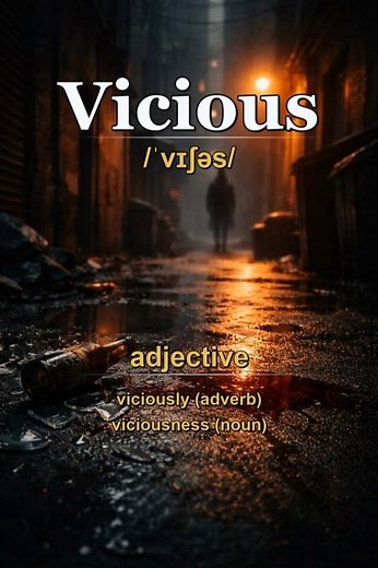 Vicious meaning — Deliberately cruel or filled with malice