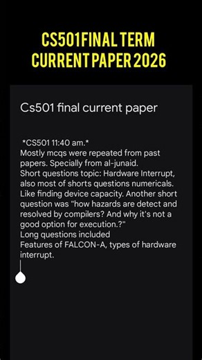 cs501 final term current paper 2026 #vu #vuexams #cs501