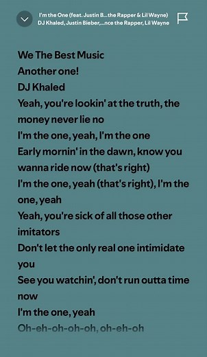 I'm The One ft Justin Bieber & Lil Wayne Lyrics Video