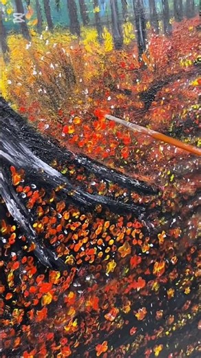 Watch This Autumn Forest Painting Come to Life 🍂✨ | Acrylic Landscape Art Proces