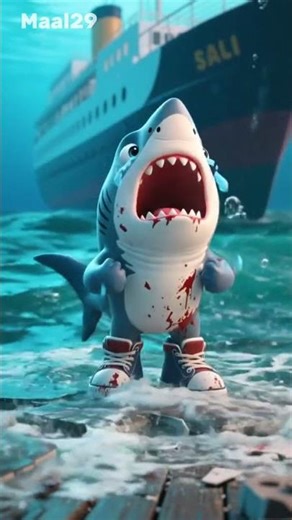 The shark is crying 😱😭#shark#animals#cartoon#sad#forkids#shorts #subscribe