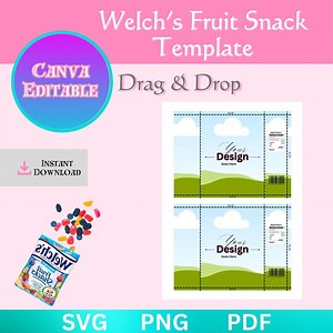 Welch’s Fruit Snack Template - Fruit Snack Label, Fruit Snack, Snack Printable, Fruit Snack Favors, Fruit Snack Party, Fruit Snack Custom - Etsy