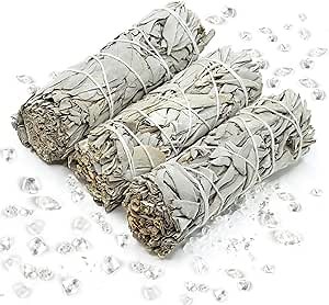 Native American Organic White Sage Smudge Sticks - Salvia Blanca para Limpiar - Sacred New Age Rituals for Energy Clearing, Meditation, Negative Energy Removal, Purification, Spiritual Healing. (3)