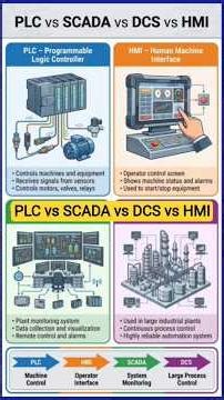 PLC vs SCADA vs DCS vs HMI in 60 Seconds!⚡Automation Explained #shorts #industrialautomation #plants