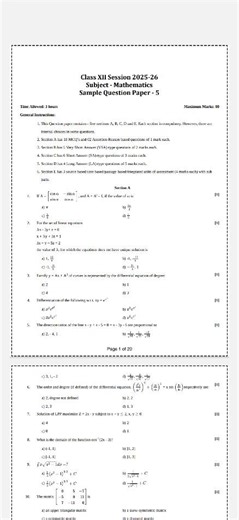 #5#samplepaperwithsolutions#class12thmathematics