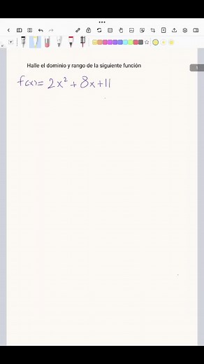 Dominio y Rango de una Función Cuadrática