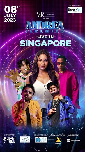 Ready to rock? 📷 Secure your tickets now and prepare for an unforgettable night of euphoric beats and electrifying performances! 📷📷 Don't miss out on this epic experience! Get yours today! 📷📷 Get your Tickets at https://www.sistic.com.sg/events/andrea0723 #andrealiveinsingapore #jeremiahproject #vrproduction #musicconcert #livemusic #sistic #starvistasingapore #santesh #yungraja #adithyark #djgowtham #musiclover #univercell#getyourticketsnow
