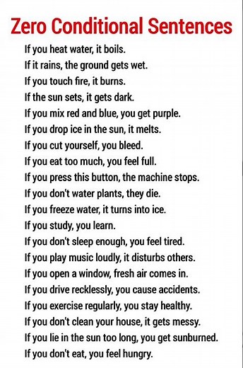 Zero Conditional Sentences Part 1 #dailyenglish #english #englishgrammar #spokenenglish #vocabulary