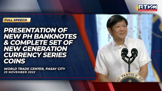 68K views · 6K reactions | President Ferdinand R. Marcos Jr. delivers his speech during the presentation of new Philippine banknotes and complete set of New Generation Currency (NGC) series coins at the President’s Hall in Malacañan Palace on December 7, 2022. | Radio Television Malacañang - RTVM | Facebook