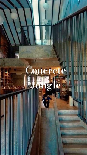 This is what it looks like inside the Concrete Jungle House #industrialdesign #notarchitect