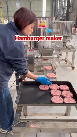 Automatic hamburger patty maker, can make patties of different sizes #pattymaker #hamburgerpattym