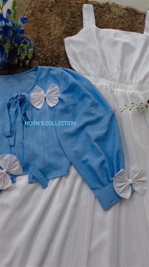 RUMPER GOWN WITH KOTI🦋🤍 TAKING COUSTOMIZE ORDER... ⭕Size and long Available.... ⭕Material: Chiffon Georgette gown With Popcorn Koti💙 #moonscollection #rumpergownwithshirt | Moon's Collection