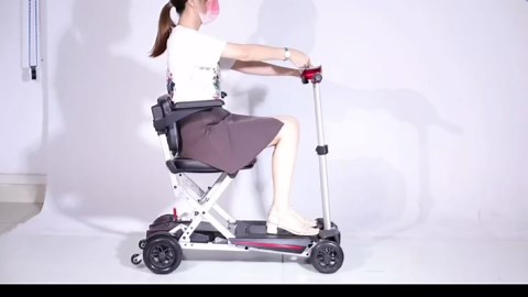 Foldable Travel Mobility Scooter,Airline Compliant Electric Scooter with Quick Release Armrest,Removable Seat Back and Base,Weight Capacity 275 lbs,Light and Portable (Red)