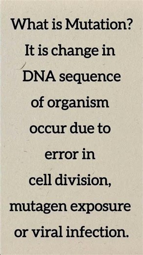 What is Mutation? #mutation #celldivision #mutagen #viral ‪@Basic_BiologyLS‬