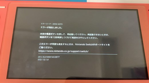 Switch 错误代码2002-4373维修，只要初始化了就好了