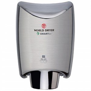 World Dryer K-972A2 SMARTdri Polished Stainless Steel Surface-Mounted Hand Dryer - 110-120V, 1200W
