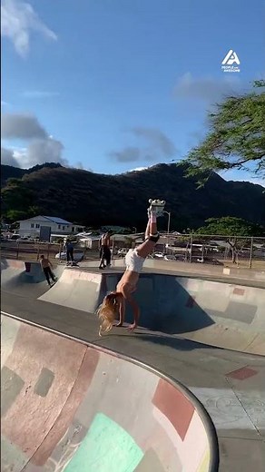 Girl Demonstrates Incredible Roller Skate Tricks at Skatepark