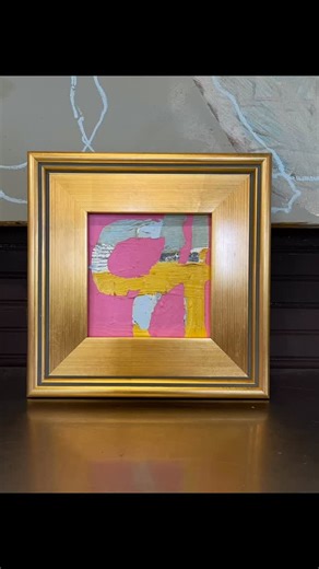 6x6 oil, wax and pencil on panel with frame. Available | Ursula Dodge