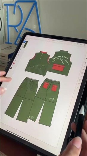 Vest and Cargo Pants Mockup & T-shirt Flat Sketch Template #fashion #designer #illustration