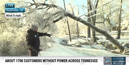 Tennessee leads the nation in power outages Tuesday morning in the wake of Winter Storm Fern. More than 170,000 customers remain without electricity as dangerously cold temperatures settle over the region. Meteorologist Alex Wallace is live in Nashville with a firsthand look at the damage and conditions. | The Weather Channel
