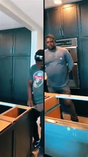 Installing kitchen ￼ cabinets on countertop ￼