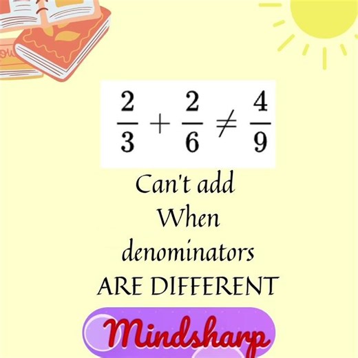 Adding fractions when denominator is different - KS2 - Mindsharp