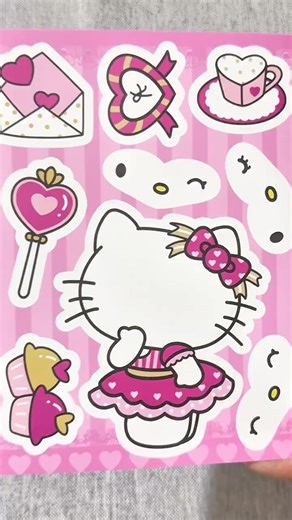 Hello Kitty Pink ASMR 💖 Super Satisfying Sticker Glow Up! #asmr #satisfying #hellokitty