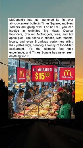 "McDonald's New Buffet in Times Square: A Fast Food Paradise!"