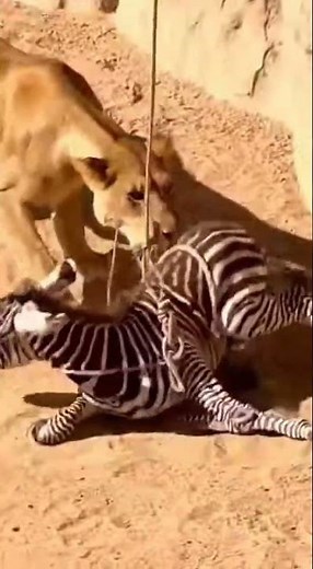 Lioness Befriends Zebra at Zoo: A Heartwarming Encounter! #ZooLife #WildlifeEncounter