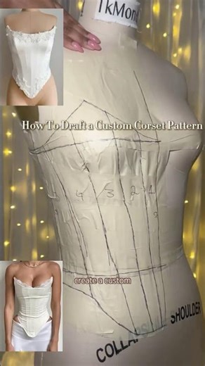 DIY custom corset using masking tape 🤎 #sewingpatterns #explorepage #sewingtips #sewingtutorial