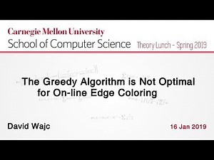 David Wajc on The Greedy Algorithm is Not Optimal for On-line Edge Coloring