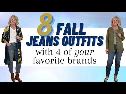 8 Fall Outfits with 4 Pairs of Straight Leg Jeans || Style Tips for Women Over 50